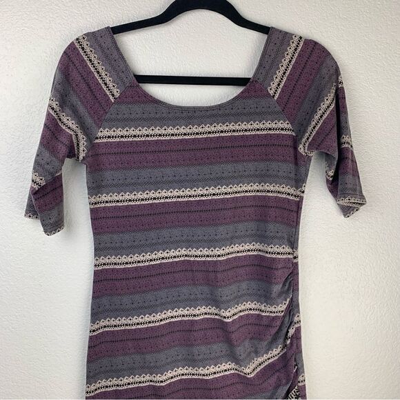 Free People Border Print Bodycon Slip Dress in Stone M - Picture 5 of 8